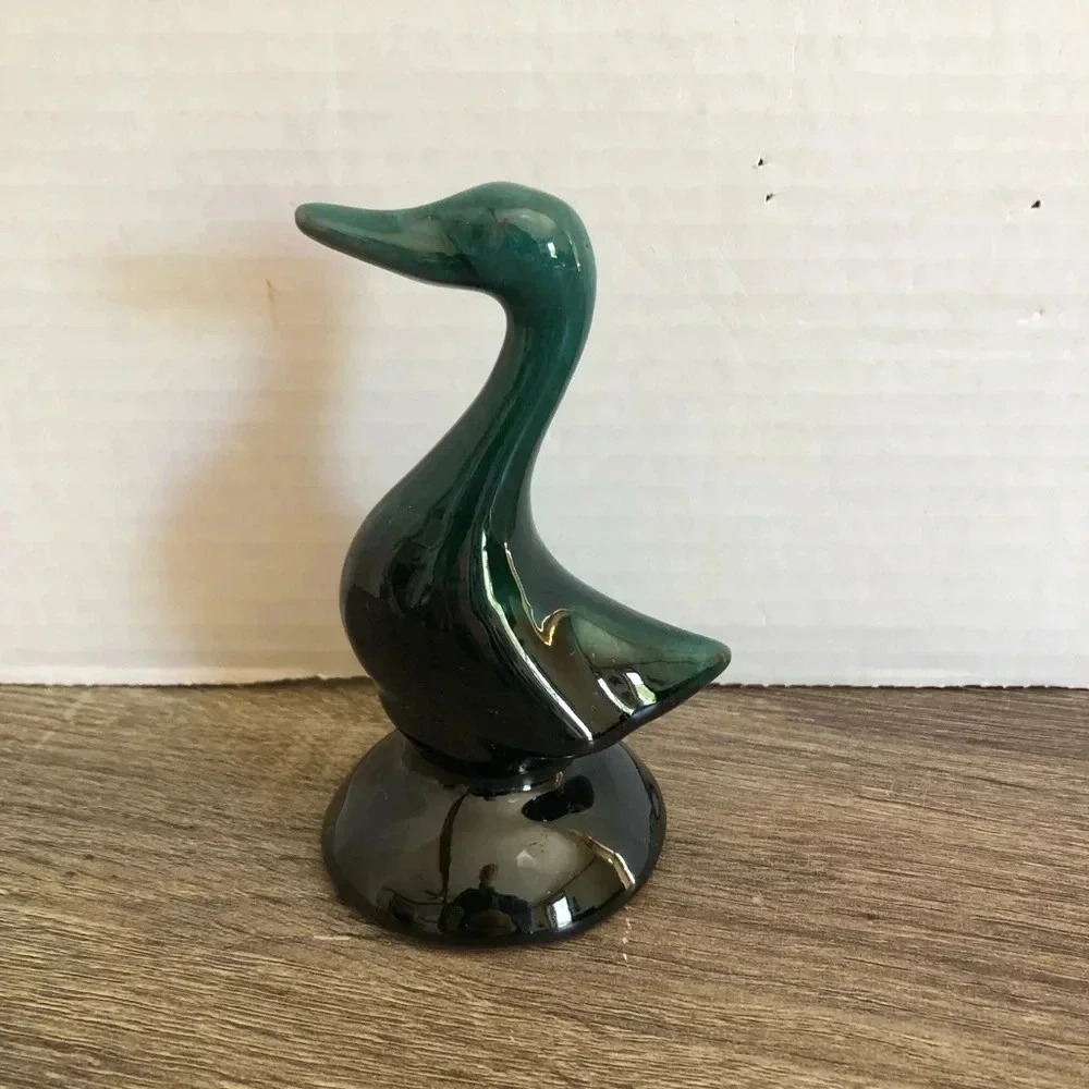 Vtg  Drip Glaze Pottery Duck
